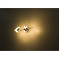 Nástěnné svítidlo, kov, nikl, chrom, satinovaný plast, vypínač, DxV: 300x165, včetně 2xLED 5W 230V, 310lm, 3000K.