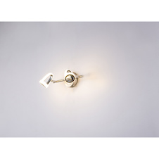 Nástěnné svítidlo, kov, nikl, chrom, satinovaný plast, vypínač, DxV: 300x165, včetně 2xLED 5W 230V, 310lm, 3000K.