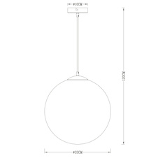 Závěsné svítidlo, kov nikl matný, sklo průhledné chrom, Ø330, V:1200, bez žárovky 1xE27, max. 40W 230V.