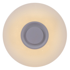 Stropní svítidlo, kov bílý, akryl opál, plast bílý, třpytivý efekt, reproduktor 5W, bluetooth, o 360, V: 80, včetně 1xLED 12W 230V, 720lm, 3000K