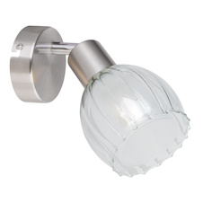 Nástěnné svítidlo, nikl matný, sklo satinované průhledné, 2 skla, venkovní satinované, vnitřní průhledné, ŠxV: 93x150, AL: 170, bez žárovky 1xE14, max. 40W 230V