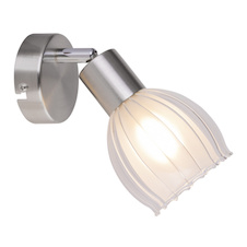 Nástěnné svítidlo, nikl matný, sklo satinované průhledné, 2 skla, venkovní satinované, vnitřní průhledné, ŠxV: 93x150, AL: 170, bez žárovky 1xE14, max. 40W 230V