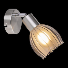 Nástěnné svítidlo, nikl matný, sklo satinované průhledné, 2 skla, venkovní satinované, vnitřní průhledné, ŠxV: 93x150, AL: 170, bez žárovky 1xE14, max. 40W 230V