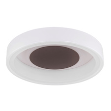 Stropní svítidlo, kov bílý, akryl opál, kov hnědý, Ø355, V: 90, včetně 1xLED 30W 230V, 1900lm, 3000K