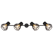 Stropní svítidlo, kov černý, kov černý, nastavitelné, DxŠxV: 700x130x225, bez žárovek, 4xE27, max. 40W 230V