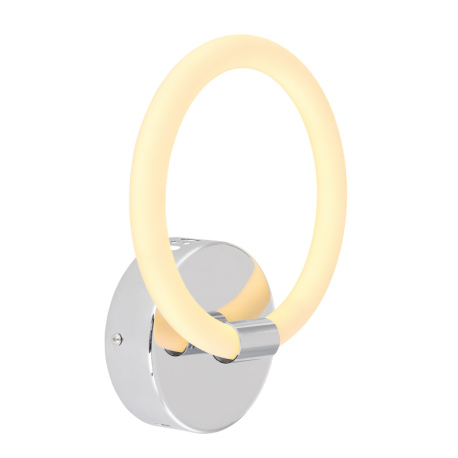 Nástěnné svítidlo, chrom, plast opál bílý, Š: 200, H: 70, včetně 1xLED 9W 230V, 630lm, 3000K