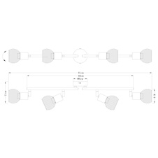 Stropní svítidlo, kov černý, mosaz, stínítko - kovová mřížka, nastavitelné, DxŠxV: 6x8x15cm, bez žárovek 4xE14, max. 40W 230V