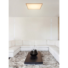 Stropní svítidlo, hliník vzhled dřeva, plast opál bílý, DxŠxV: 590x590x65 včetně 1xLED 36W 230V, 3200lm zdroj, 2250lm výstup, 3000K