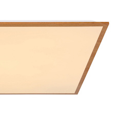 Stropní svítidlo, hliník vzhled dřeva, plast opál bílý, DxŠxV: 590x590x65 včetně 1xLED 36W 230V, 3200lm zdroj, 2250lm výstup, 3000K