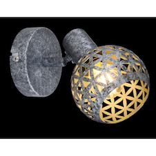 Nástěnné svítidlo, kov šedý antik, stínítko ručně malované, stínítko s dekorativním děrováním, ŠxV: 100x160, H: 135, bez žárovky 1xE14, max. 25W 230V