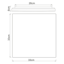Stropní svítidlo, kov bílý, plast imitace dřeva, plast opál, třpytivý efekt, DxŠxV: 33x33x6cm, včetně 1xLED 12W 230V, 1600lm zdroj, 856lm výstup, 3000K