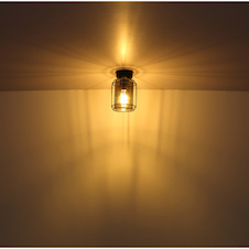 Nástěnné svítidlo, kov černý, kouřové sklo, svítí směrem dolů, ŠxV: 130x250, H: 165, bez žárovky 1xE27, max. 60W 230V