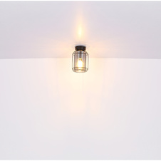 Nástěnné svítidlo, kov černý, kouřové sklo, svítí směrem dolů, ŠxV: 130x250, H: 165, bez žárovky 1xE27, max. 60W 230V