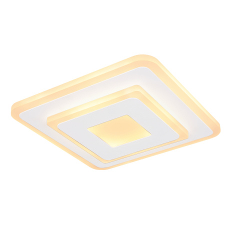 Stropní svítidlo, kov bílý, akryl opál, DxŠxV: 200x200x46 včetně 1xLED 12W 230V, 900lm, 3000K