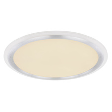 Stropní svítidlo, kov bílý, hliník, plast opál bílý, noční světlo, stmívatelné, dálkové ovládání, změna barvy, Ø500, V: 65, RGBW LED 48W 230V, 320-3200lm, změna barvy světla 3000-6000K