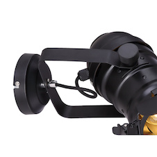 Nástěnné svítidlo, kov černý, filmový styl, nastavitelné klapky, ŠxV: 22x32cm, H:38cm, bez žárovky 1xE27, max. 60W 230V