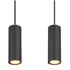 Závěsné svítidlo, kov černý, DxŠxV: 750x90x1500, bez žárovek 4xGU10, max. 35W 230V