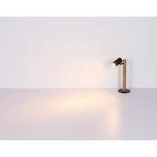 Nástěnné svítidlo, dřevo tmavě hnědé, kov černý, DxŠxV: 34x10x22cm, bez žárovek 2xGU10, max. LED 5W 230V