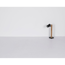 Nástěnné svítidlo, dřevo tmavě hnědé, kov černý, DxŠxV: 34x10x22cm, bez žárovek 2xGU10, max. LED 5W 230V