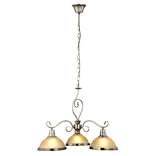 Závěsné svítidlo, mosaz, jantarové sklo, Ø 570, V:1360, bez žárovek 3xE27, max. 60W 230V.