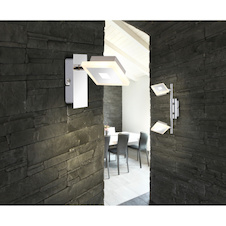 Nástěnné svítidlo, kov, chrom, satinovaný akryl, ŠxV:75x110, H: 125, včetně 1xLED 5W 230V, 210lm, 3000K.