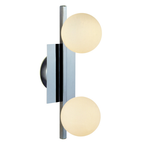 Stropní svítidlo, kov, chrom, sklo opál satinované, včetně LED 10676, IP44, interiérové, DxŠxV: 345x100x150, včetně žárovek 2xG9 LED 3W 230V, 260lm, 3000K.