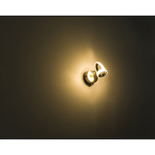 Nástěnné svítidlo, kov, nikl, chrom, satin plast, vypínač, ŠxV:90x140, H:150, včetně 1xLED 5W 230V, 310lm, 3000K.