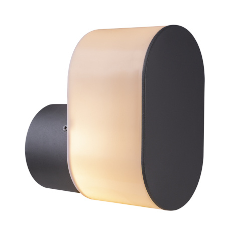 Venkovní svítidlo, hliník antracit, plast opál, IP44, ŠxV: 120x200, AL: 175, bez žárovky 1xE27, max. 60W 230V