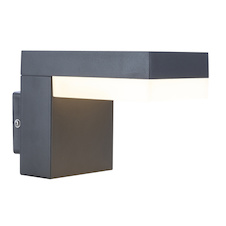 Venkovní svítidlo, nerez antracit, plast opál bílý, IP44, ŠxV: 10x13cm, H:19cm, včetně 1xLED 9W 230V, 800lm, 3000K