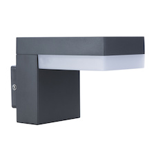 Venkovní svítidlo, nerez antracit, plast opál bílý, IP44, ŠxV: 10x13cm, H:19cm, včetně 1xLED 9W 230V, 800lm, 3000K