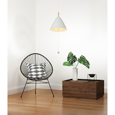 Závěsné svítidlo, kov bílý, sklo opál, vypínač, Ø330, V: 1200, bez žárovek 3xE27, max. 60W 230V