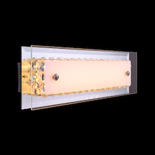 Nástěnné svítidlo, kov stříbrný, chrom, sklo opál, K9 křišťály průhledné, zrcadlo, ŠxV: 400x120, AL: 80, včetně 1xLED 10W 230V, 650lm, 3000K