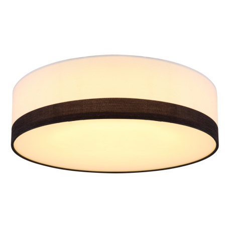 Stropní svítidlo, kov bílý, plast bílý černý, 3 úrovně osvětlení pomocí nástěnného vypínače, Ø380, V: 130, včetně 1xLED 20W, 230V, 1002lm, změna barvy světla 3000-4000-6000