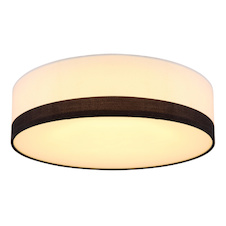 Stropní svítidlo, kov bílý, plast bílý černý, 3 úrovně osvětlení pomocí nástěnného vypínače, Ø380, V: 130, včetně 1xLED 20W, 230V, 1002lm, změna barvy světla 3000-4000-6000