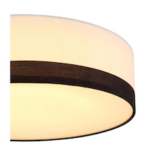 Stropní svítidlo, kov bílý, plast bílý černý, 3 úrovně osvětlení pomocí nástěnného vypínače, Ø380, V: 130, včetně 1xLED 20W, 230V, 1002lm, změna barvy světla 3000-4000-6000