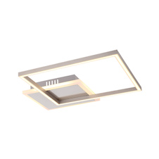 Stropní svítidlo, nikl, akryl opál bílý, DxŠxV: 370x370x55 včetně 1xLED 20W 230V, 1110lm, 3000K