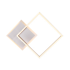 Stropní svítidlo, nikl, akryl opál bílý, DxŠxV: 370x370x55 včetně 1xLED 20W 230V, 1110lm, 3000K