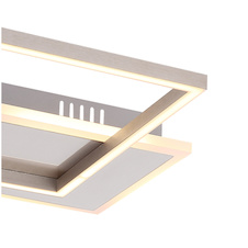 Stropní svítidlo, nikl, akryl opál bílý, DxŠxV: 370x370x55 včetně 1xLED 20W 230V, 1110lm, 3000K