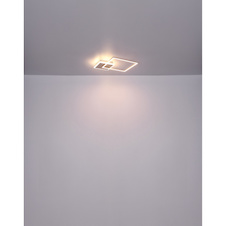 Stropní svítidlo, nikl, akryl opál bílý, DxŠxV: 370x370x55 včetně 1xLED 20W 230V, 1110lm, 3000K