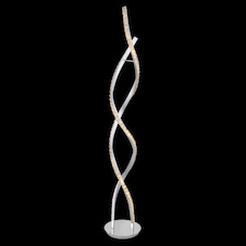 Stojací svítidlo, chrom, broušený hliník, K5 křišťály průhledné, stmívatelné, vypínač, dálkové ovládání, fixace barev, Ø200, V: 1160, LED 24W 230V, 1000lm, 3000K, RGB LED 12W 230V, změna barvy 3000-6000K