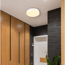 Stropní svítidlo, kov bílý, plast bílý, 16dílný displej, ø: 18 mm, V: 65mm, včetně LED 9W 230V, zdroj 960lm, výkon 570lm, 3000K