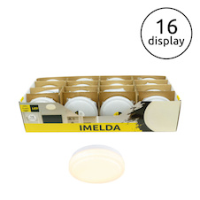 Stropní svítidlo, kov bílý, plast bílý, 16dílný displej, ø: 18 mm, V: 65mm, včetně LED 9W 230V, zdroj 960lm, výkon 570lm, 3000K