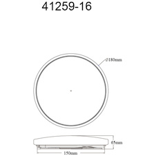 Stropní svítidlo, kov bílý, plast bílý, 16dílný displej, ø: 18 mm, V: 65mm, včetně LED 9W 230V, zdroj 960lm, výkon 570lm, 3000K