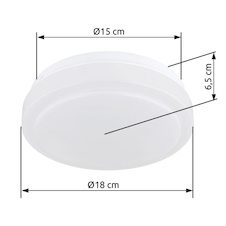 Stropní svítidlo, kov bílý, plast bílý, 16dílný displej, ø: 18 mm, V: 65mm, včetně LED 9W 230V, zdroj 960lm, výkon 570lm, 3000K