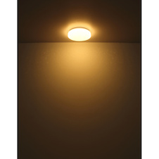 Stropní svítidlo, kov bílý, plast bílý, 16dílný displej, ø: 18 mm, V: 65mm, včetně LED 9W 230V, zdroj 960lm, výkon 570lm, 3000K