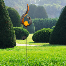 Solární svítidlo, kov bronzový, sklo průhledné, imitace prasklého skla, IP44, 1xAAA 600mAh 1,2V, DxŠxV:167x60x900mm, včetně 1xLED 0,02W 3V