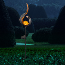 Solární svítidlo, kov bronzový, sklo průhledné, imitace prasklého skla, IP44, 1xAAA 600mAh 1,2V, DxŠxV:167x60x900mm, včetně 1xLED 0,02W 3V