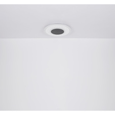 Stropní svítidlo, kov bílý a černý, akryl opál, stmívatelné, vícekrokové ovládání přes nástěnný vypínač, fixace barvy, paměť, noční světlo, dál.ovládání, 2x AAA, Ø46cm, V:6cm, LED 44W 230V, 345-4765lm zdroj ,168-2083lm výstup, 2700-6000K