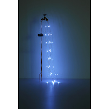 Solární svítidlo kovové zlaté barvy, plast transparentní, vypínač, krokový vypínač, efekt hořícího ohně, LED běžící nebo trvalé svícení, baterie součástí AAA 300mAh, IP44, DxŠxV:110x60x800mm, vč.60x LED 0,06W 3V 4500K