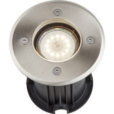 Venkovní svítidlo, nerezová ocel, sklo průhledné, zatížitelnost až 2000 kg, IP67, Ø11cm, V:13cm, bez žárovky 1xGU10, max. 40W 230V.